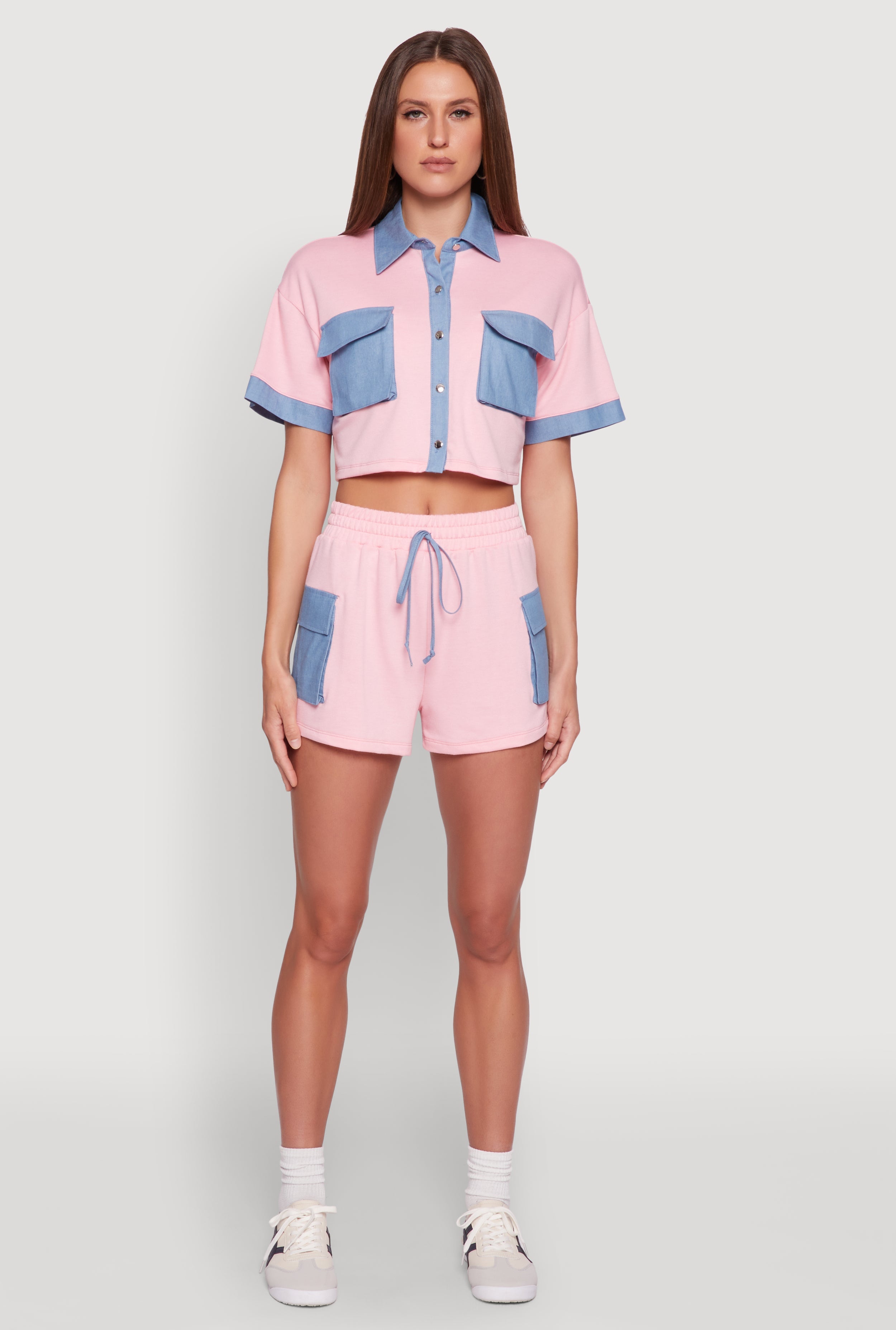 Chambray Cargo Pocket Sweatshorts