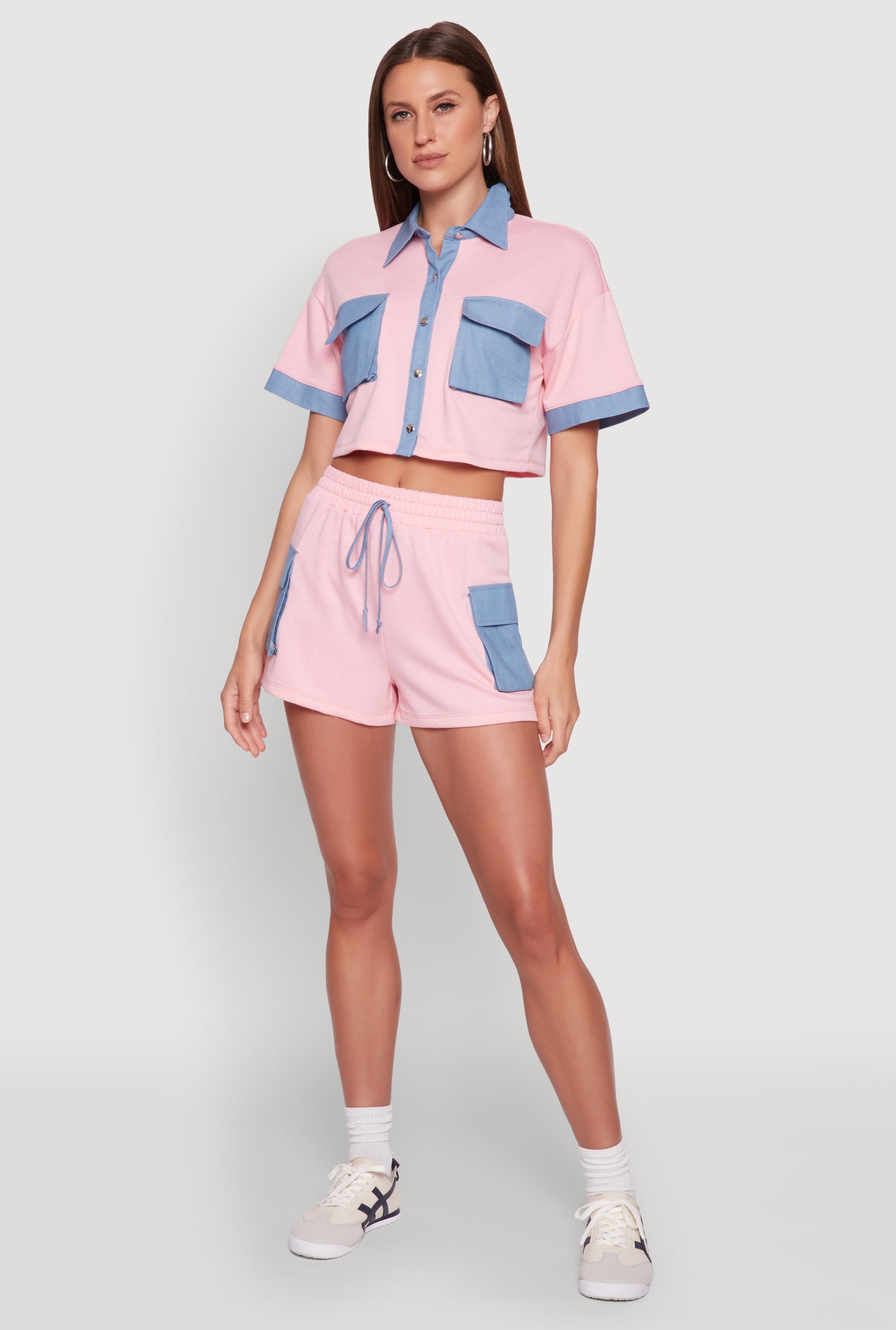 Chambray Cargo Pocket Sweatshorts