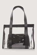 Contrast Trim Clear Tote Bag with Pouch