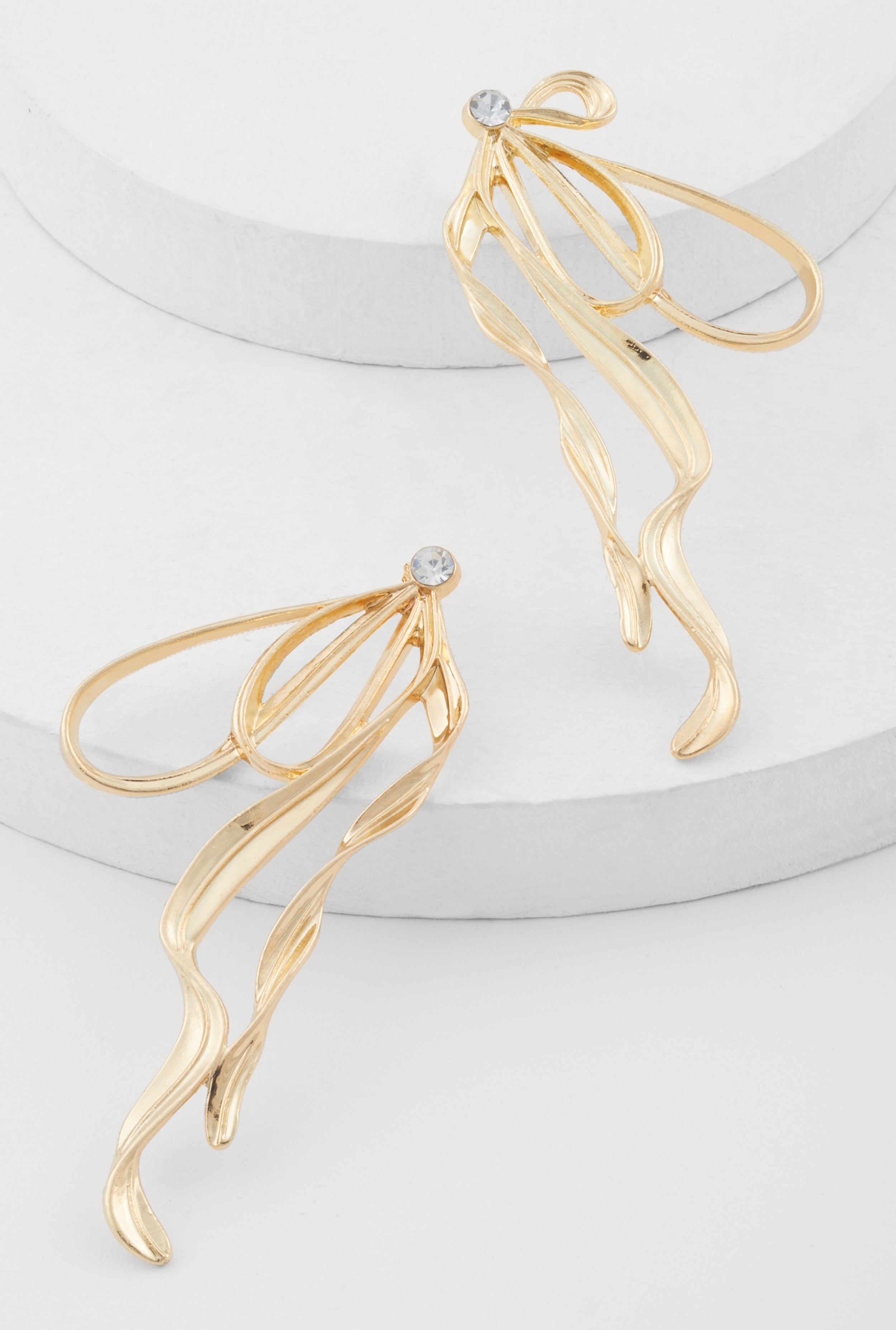 Sculptural Bow Drop Earrings