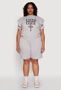 Plus Size Drawstring Cargo Pocket Sweatshorts