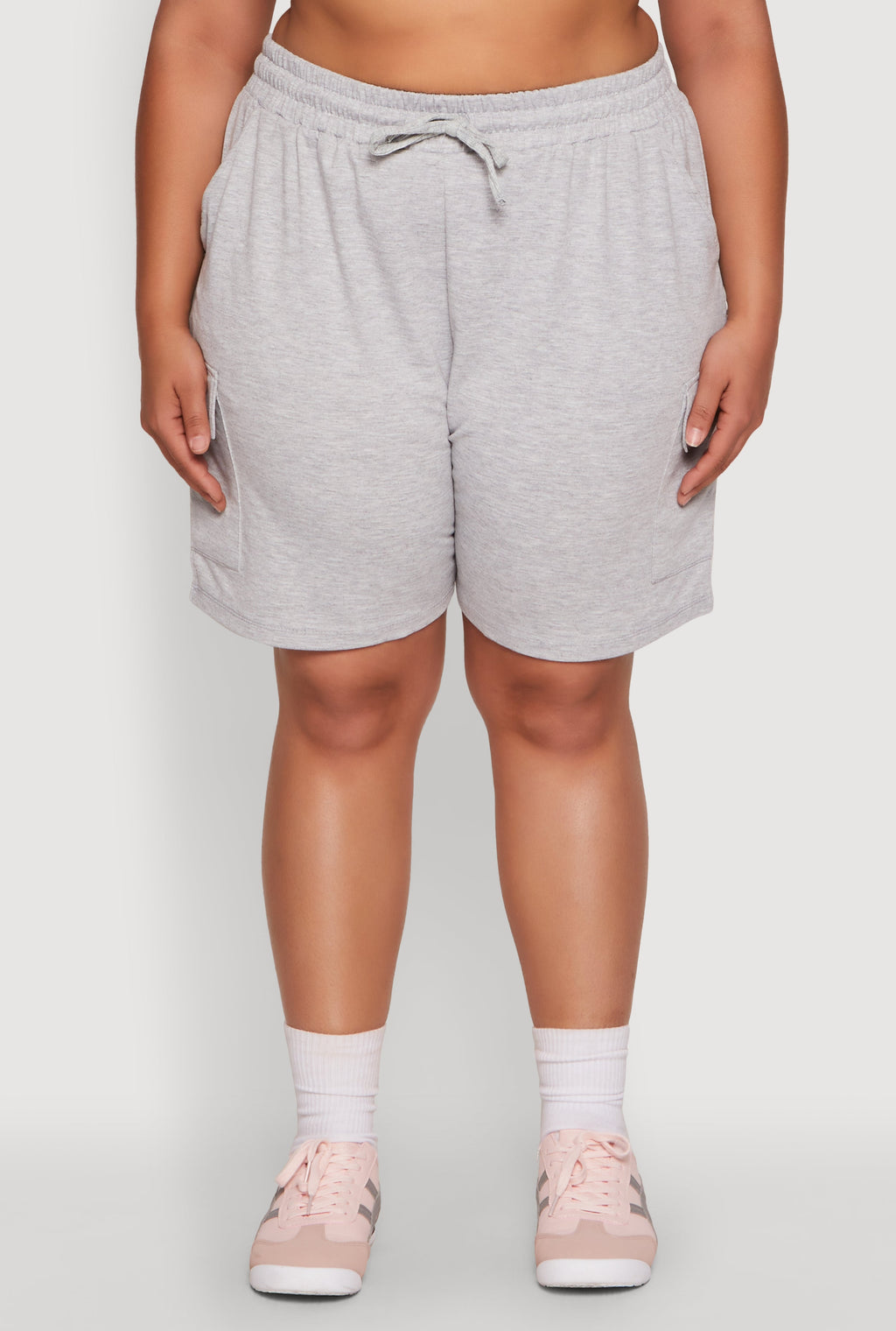 Plus Size Drawstring Cargo Pocket Sweatshorts