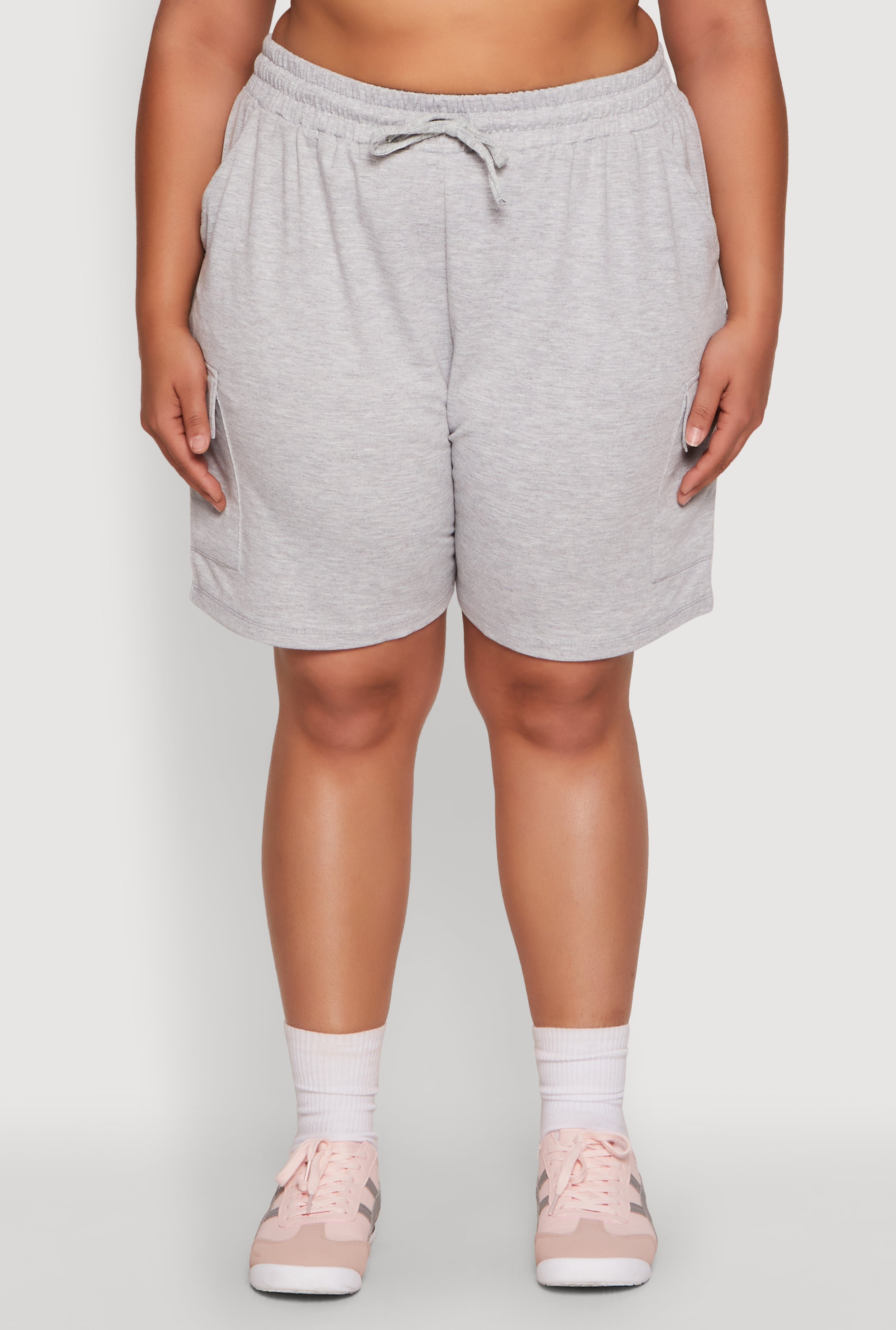 Plus Size Drawstring Cargo Pocket Sweatshorts