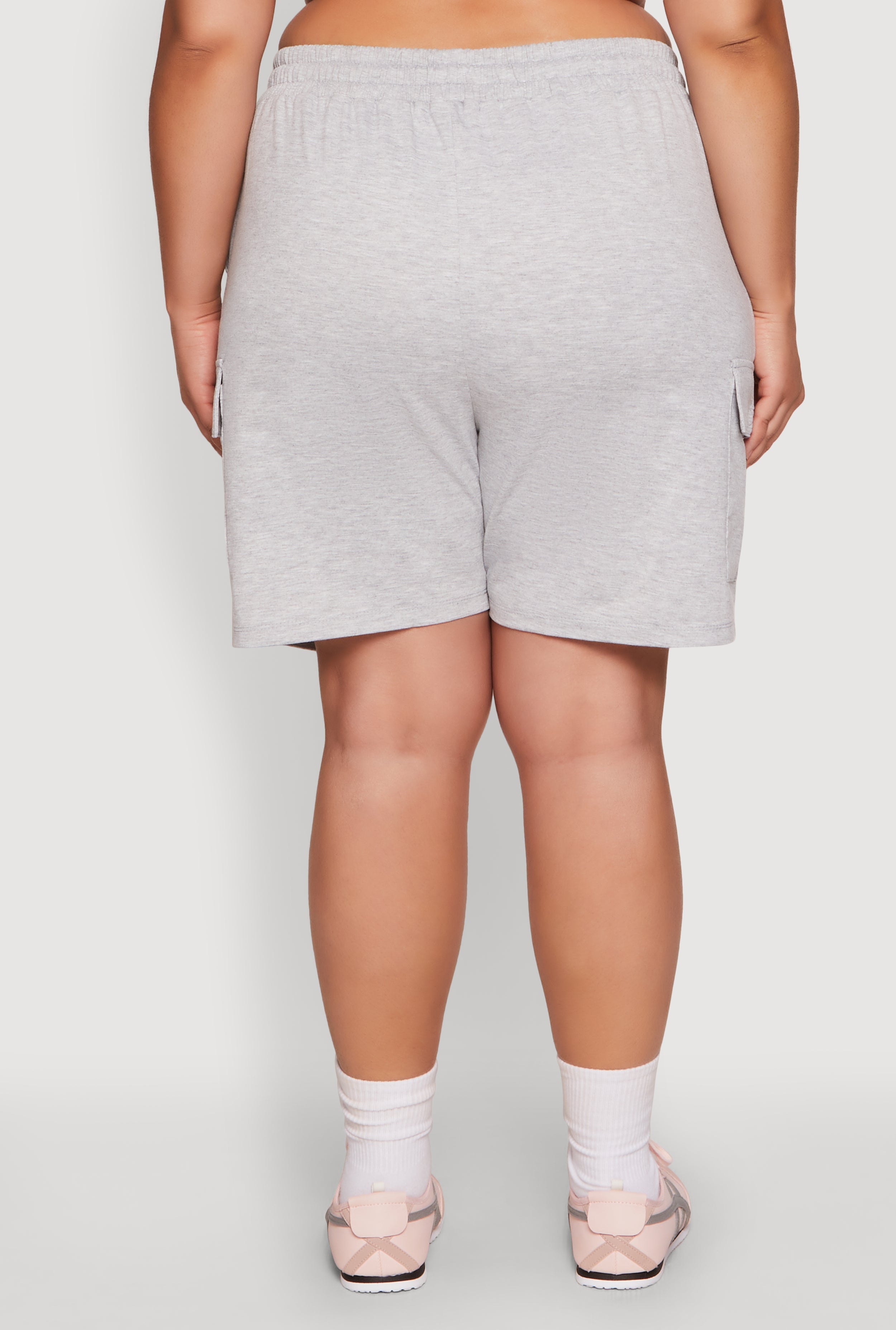 Plus Size Drawstring Cargo Pocket Sweatshorts