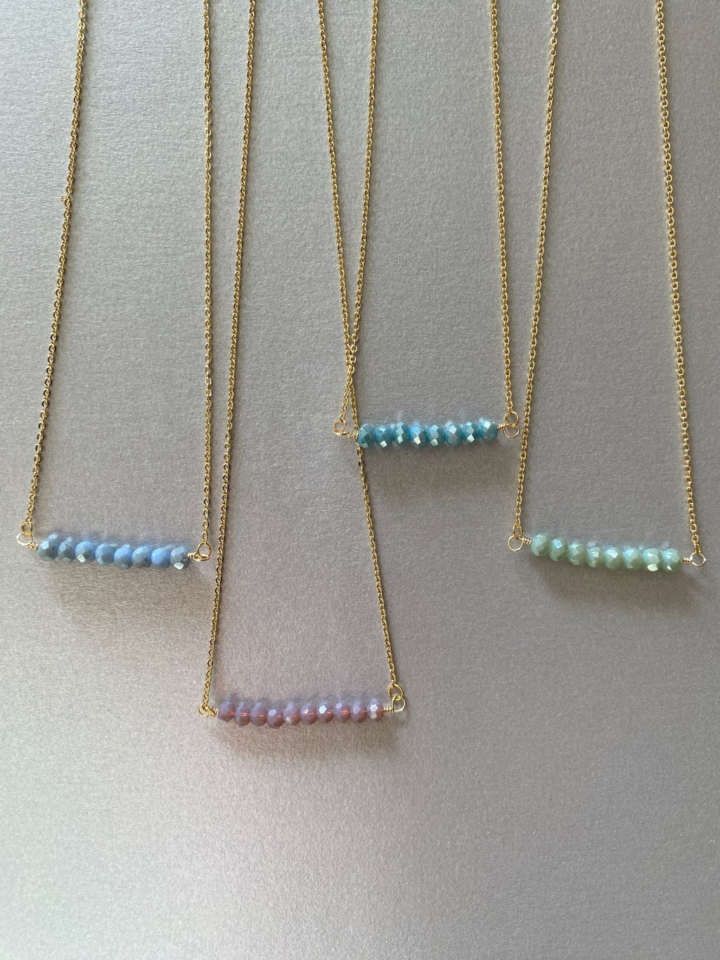 Bar Gemstone Dainty Chain Necklace