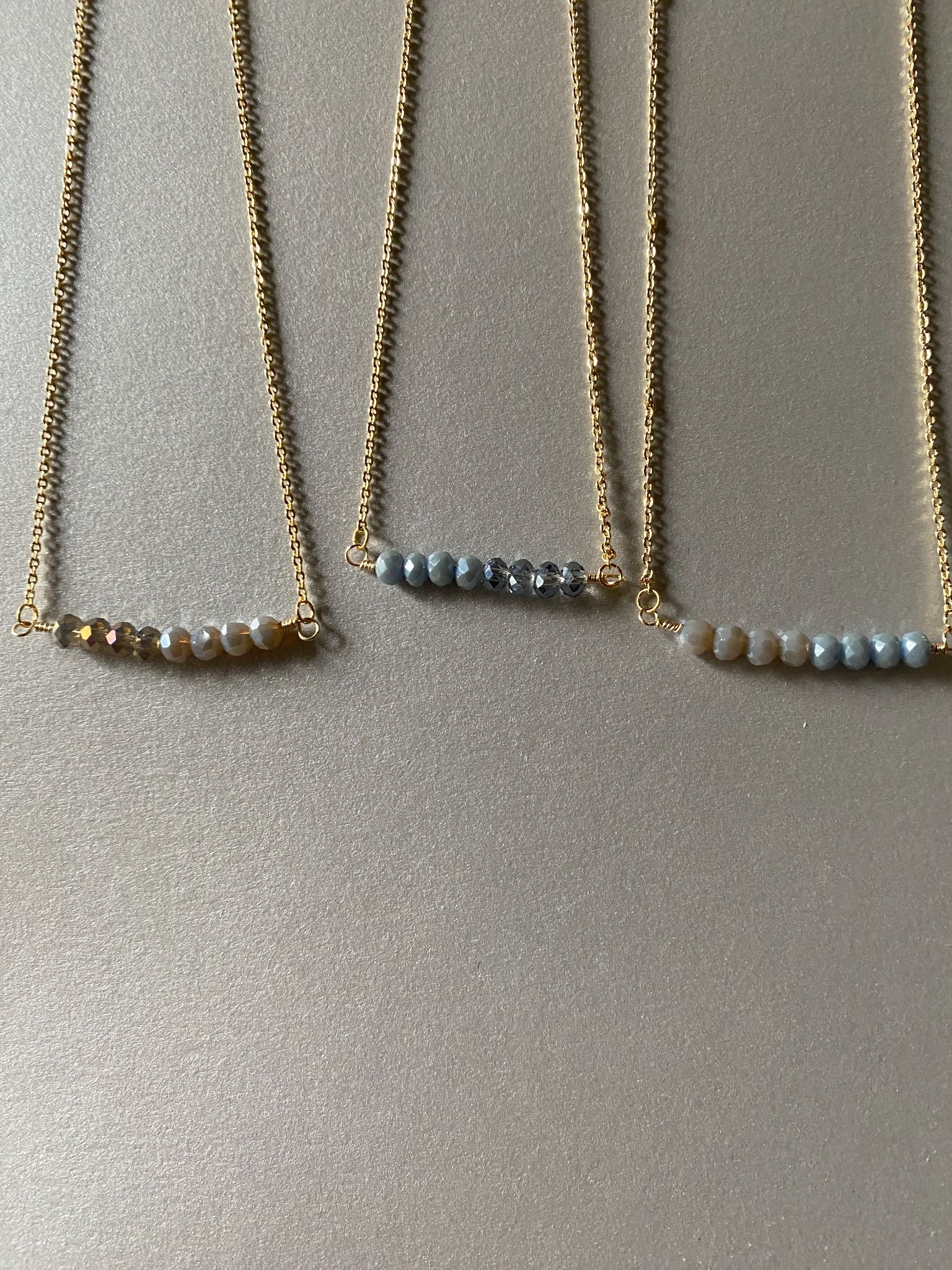 Bar Gemstone Dainty Chain Necklace