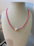 Pearl and Crystal Gemstone Pendant Necklace