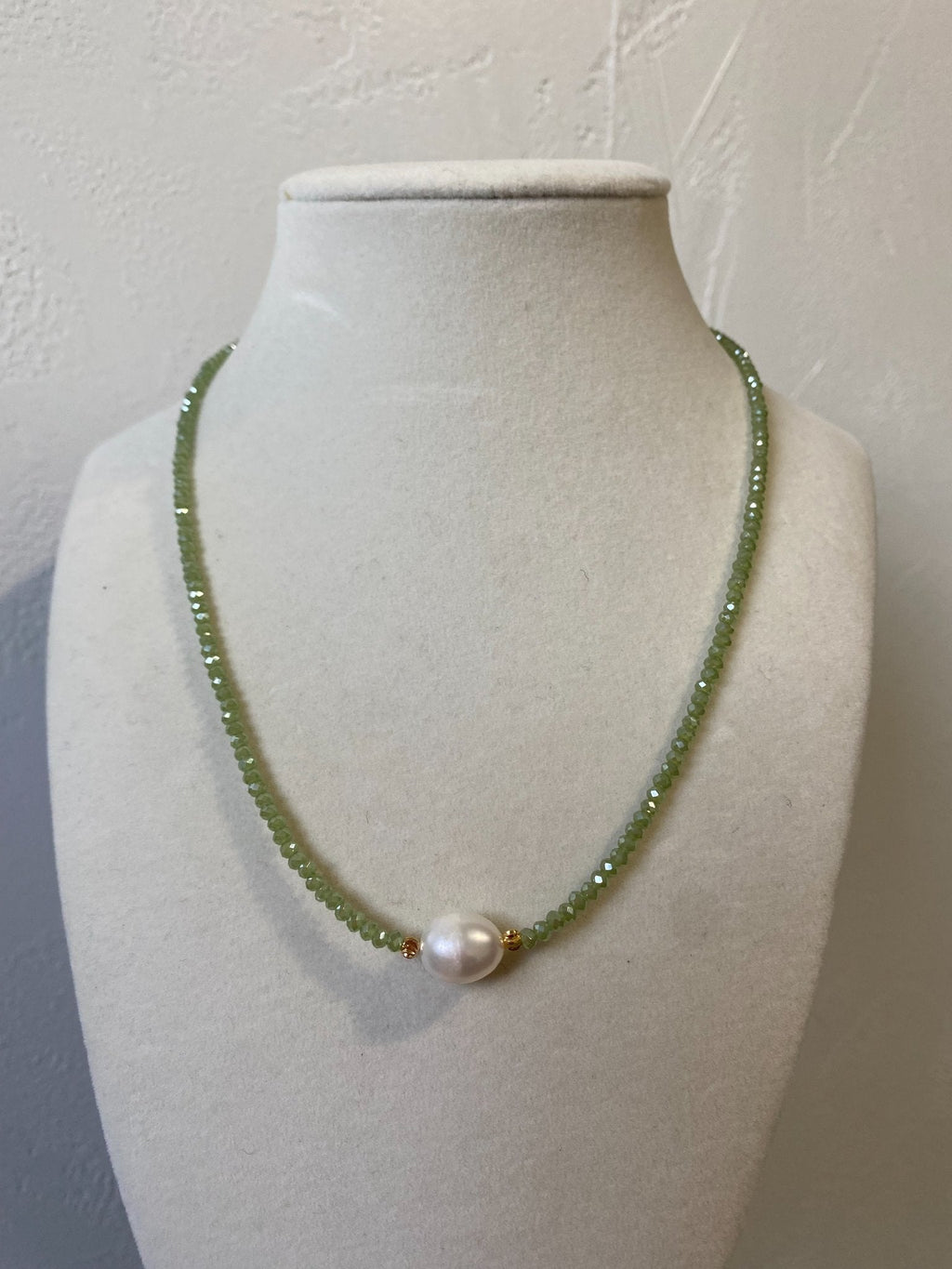 Pearl and Crystal Gemstone Pendant Necklace