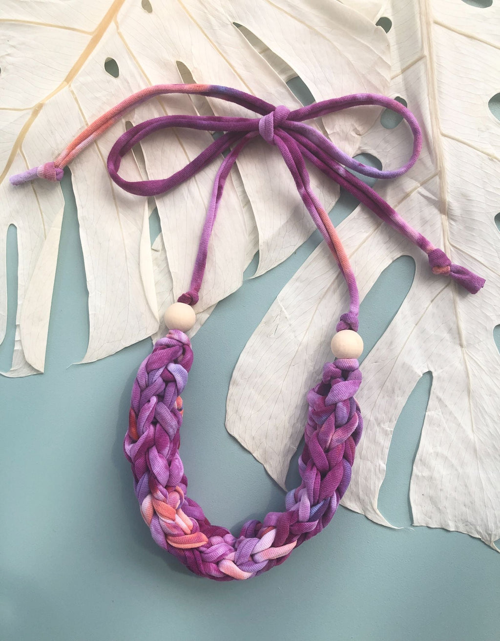 Dyed Hand Knit Headband / Necklace