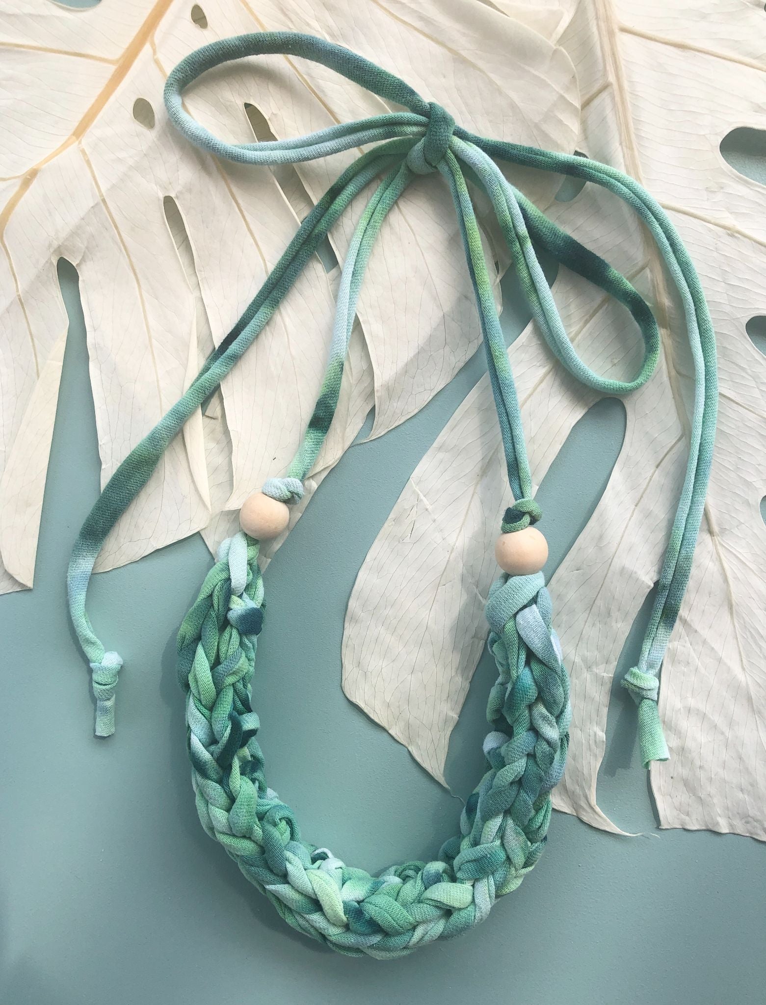 Dyed Hand Knit Headband / Necklace