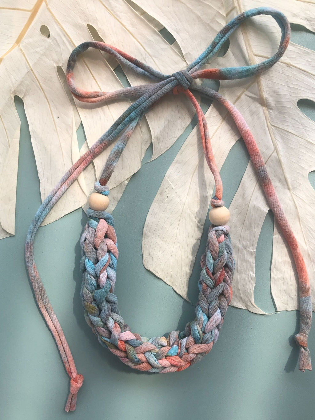 Dyed Hand Knit Headband / Necklace