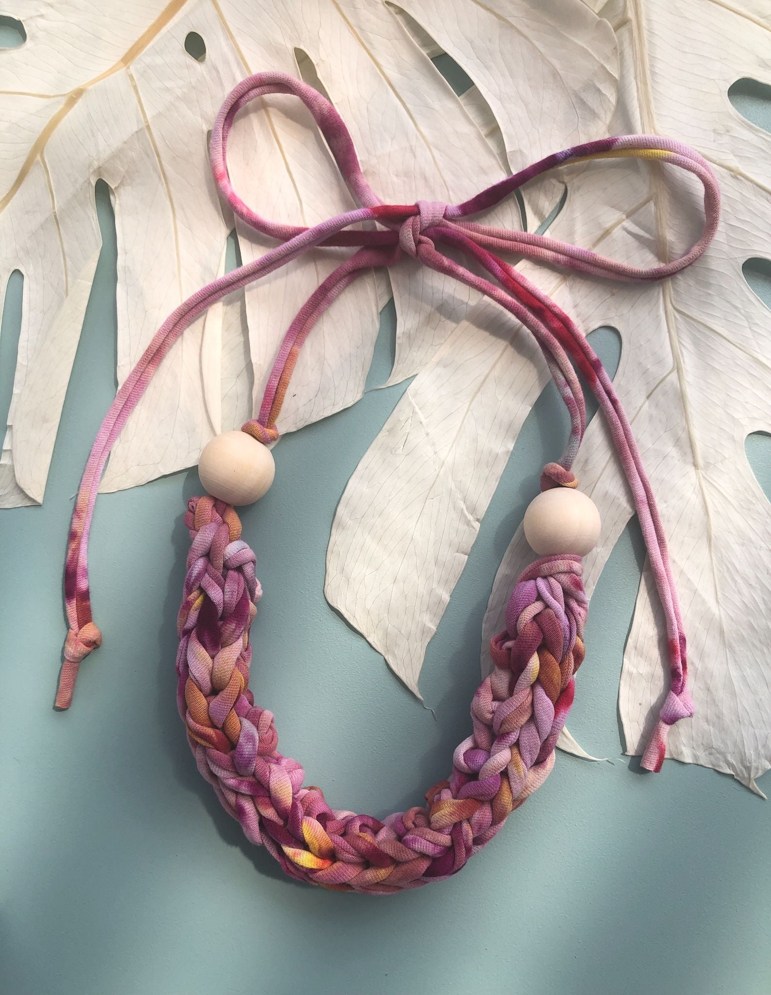 Dyed Hand Knit Headband / Necklace